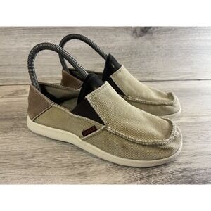Crocs‎ Canvas Loafer 15576 Kids Youth US Size J4 (4Y) Junior Tan Brown Slip On